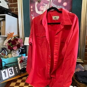 Vintage Mesquite Western Wear Red Jewel Snap Mens Shirt
